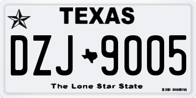 TX license plate DZJ9005