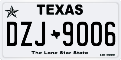 TX license plate DZJ9006