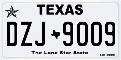 TX license plate DZJ9009