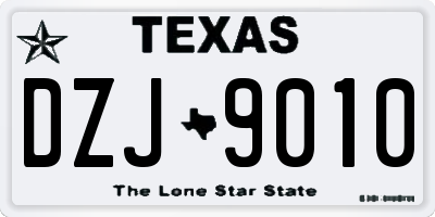 TX license plate DZJ9010