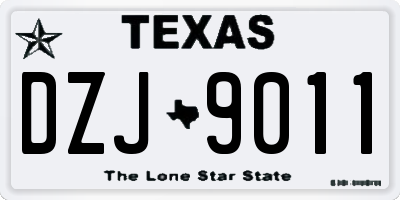 TX license plate DZJ9011