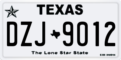 TX license plate DZJ9012