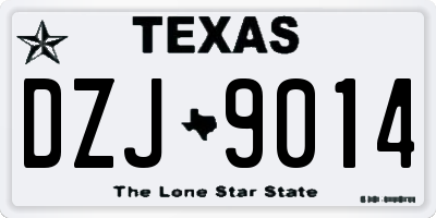 TX license plate DZJ9014