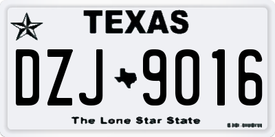 TX license plate DZJ9016