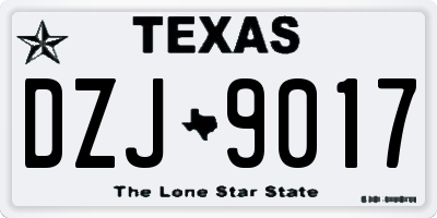 TX license plate DZJ9017