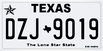 TX license plate DZJ9019