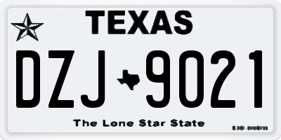 TX license plate DZJ9021