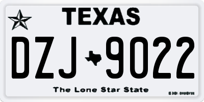 TX license plate DZJ9022