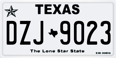 TX license plate DZJ9023