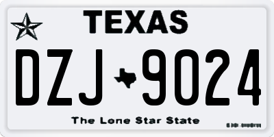 TX license plate DZJ9024