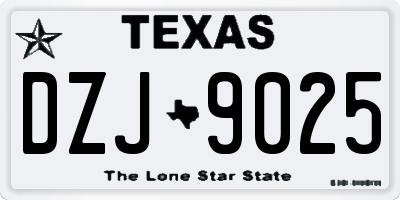 TX license plate DZJ9025
