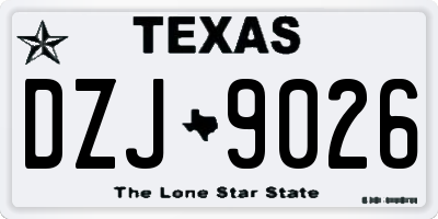 TX license plate DZJ9026