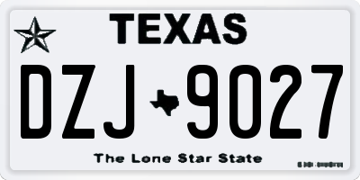 TX license plate DZJ9027