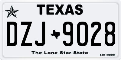 TX license plate DZJ9028