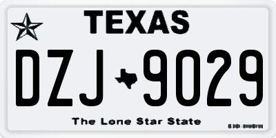 TX license plate DZJ9029