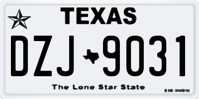 TX license plate DZJ9031
