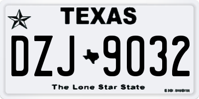 TX license plate DZJ9032