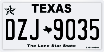 TX license plate DZJ9035