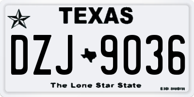 TX license plate DZJ9036