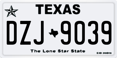 TX license plate DZJ9039