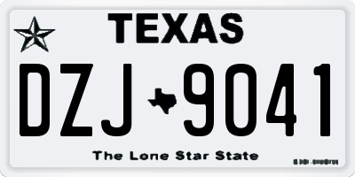 TX license plate DZJ9041