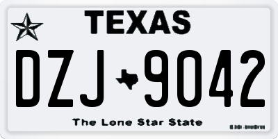 TX license plate DZJ9042
