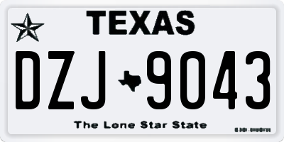 TX license plate DZJ9043