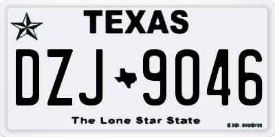 TX license plate DZJ9046