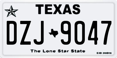TX license plate DZJ9047