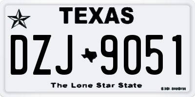 TX license plate DZJ9051
