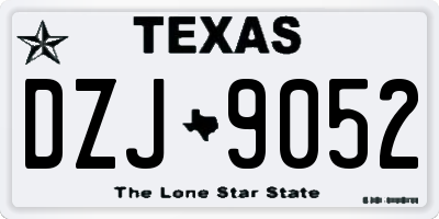 TX license plate DZJ9052