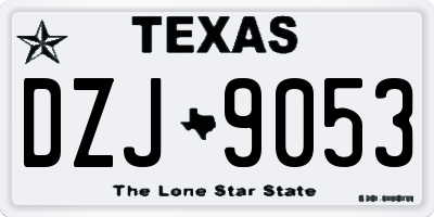 TX license plate DZJ9053