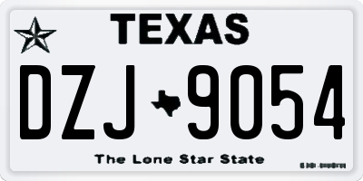 TX license plate DZJ9054