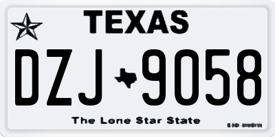 TX license plate DZJ9058