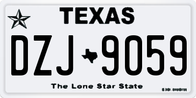 TX license plate DZJ9059