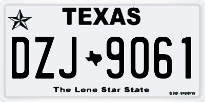 TX license plate DZJ9061