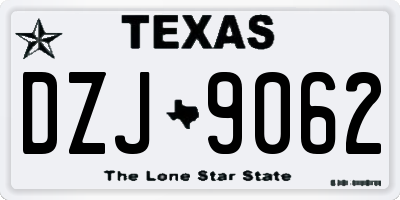 TX license plate DZJ9062