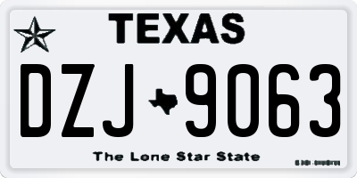 TX license plate DZJ9063