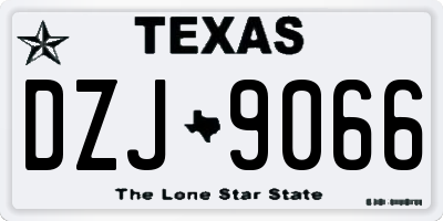 TX license plate DZJ9066