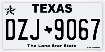 TX license plate DZJ9067