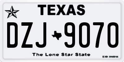 TX license plate DZJ9070