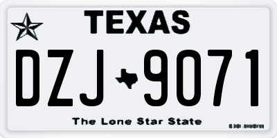 TX license plate DZJ9071