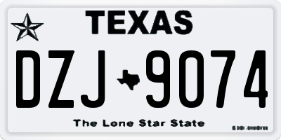 TX license plate DZJ9074