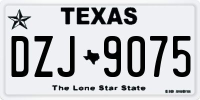 TX license plate DZJ9075