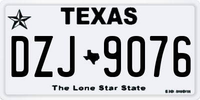 TX license plate DZJ9076