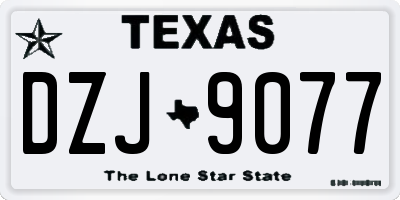 TX license plate DZJ9077