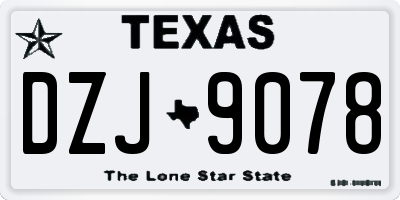 TX license plate DZJ9078