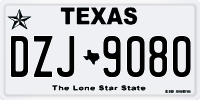 TX license plate DZJ9080
