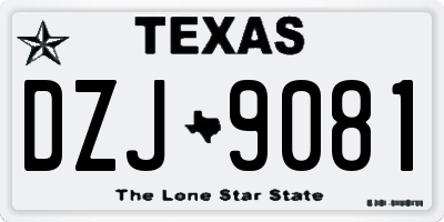 TX license plate DZJ9081