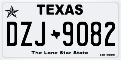 TX license plate DZJ9082